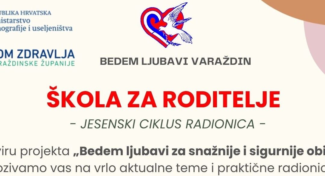 Poziv na radionicu “Škola za roditelje”